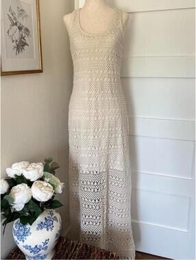 Cream Crochet Maxi Dress